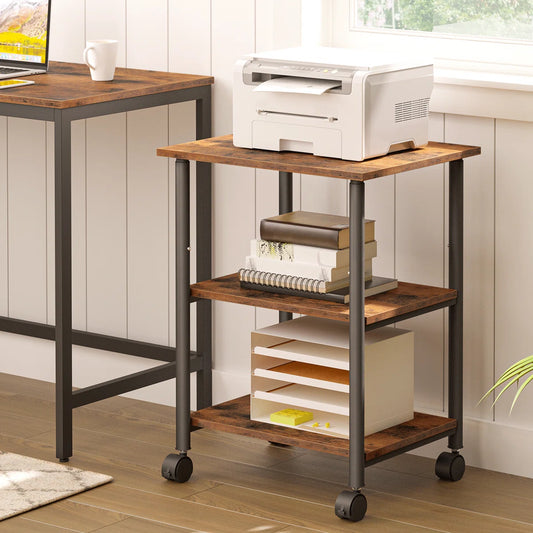 Denvir Printer Stand with Wheels - Wooden bazar