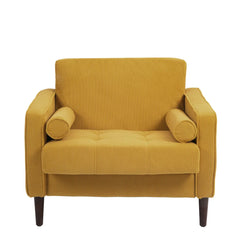 Rivaard 2 Set Modern Wide Armchair Corduroy Accent Chairs - Wooden Bazar