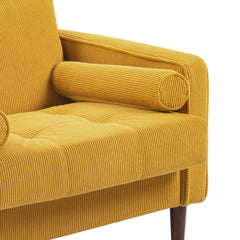 Rivaard 2 Set Modern Wide Armchair Corduroy Accent Chairs - Wooden Bazar