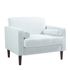 Rivaard 2 Set Modern Wide Armchair Corduroy Accent Chairs - Wooden Bazar