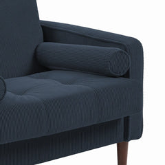 Rivaard 2 Set Modern Wide Armchair Corduroy Accent Chairs - Wooden Bazar