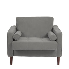 Rivaard 2 Set Modern Wide Armchair Corduroy Accent Chairs - Wooden Bazar