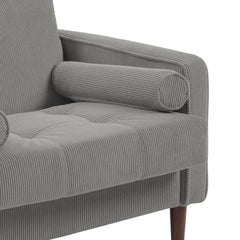 Rivaard 2 Set Modern Wide Armchair Corduroy Accent Chairs - Wooden Bazar