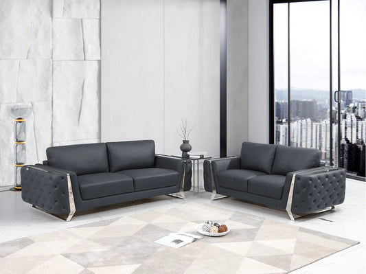 2 - Piece Faux Leather Living Room Set Luxury Sofa Set