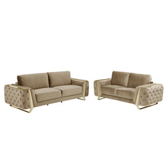 2 - Piece Faux Leather Living Room Set Luxury Sofa Set