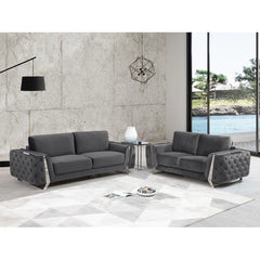 2 - Piece Faux Leather Living Room Set Luxury Sofa Set