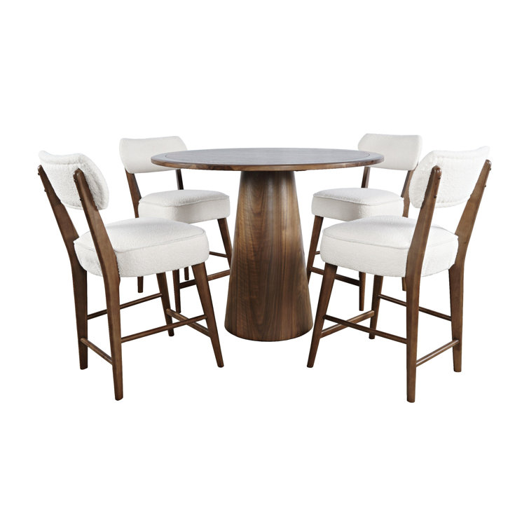 Traiden 5-Piece Counter Dining Set – Walnut