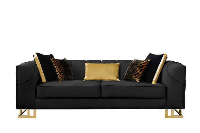 Eveo 3 - Piece Velvet Living Room Luxury Sofa Set