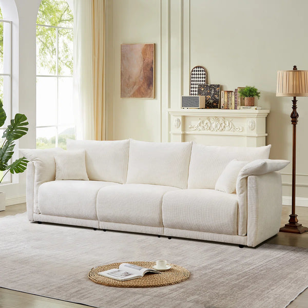 Hibikson 3-seater sofa with 2 pillows - Wooden Bazar