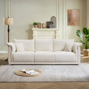 Hibikson 3-seater sofa with 2 pillows - Wooden Bazar