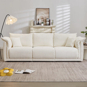 Hibikson 3-seater sofa with 2 pillows - Wooden Bazar