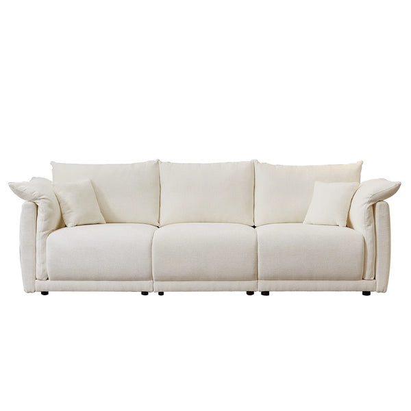 Hibikson 3-seater sofa with 2 pillows - Wooden Bazar