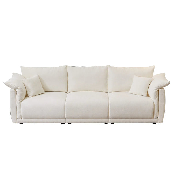 Hibikson 3-seater sofa with 2 pillows - Wooden Bazar