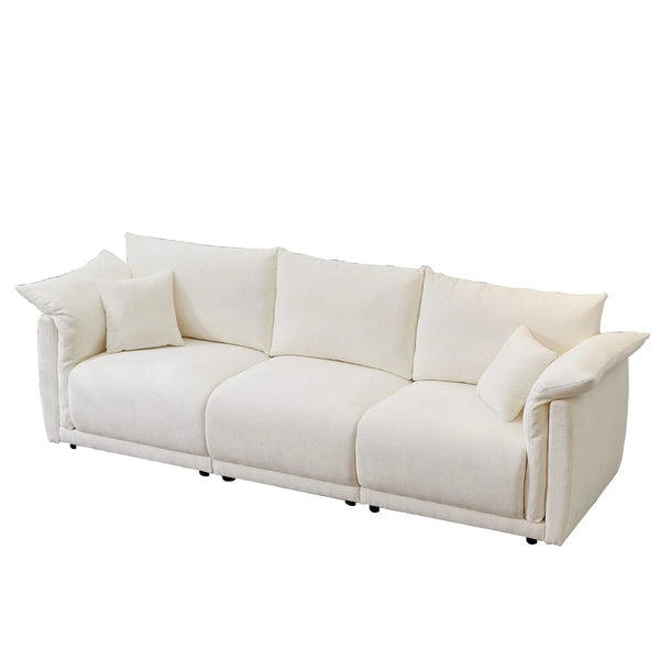 Hibikson 3-seater sofa with 2 pillows - Wooden Bazar
