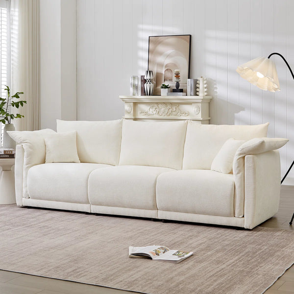 Hibikson 3-seater sofa with 2 pillows - Wooden Bazar