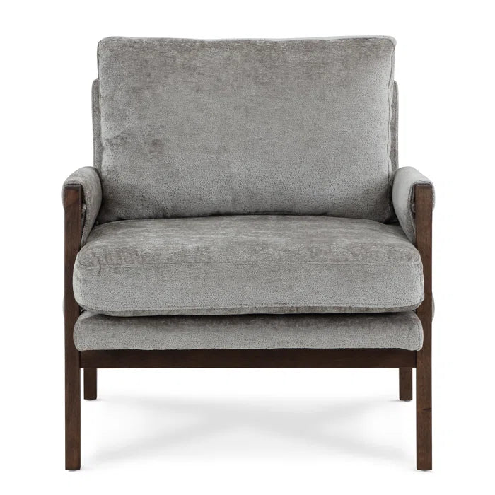 Kerlyun Mid-Century Modern Upholstered Armchair With Wood Frame (Set of 2)