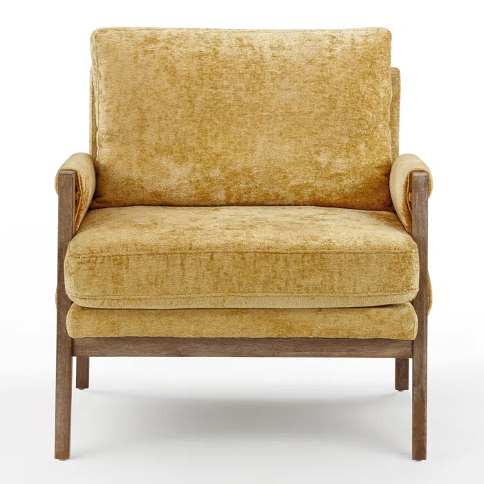 Kerlyun Mid-Century Modern Upholstered Armchair With Wood Frame (Set of 2)