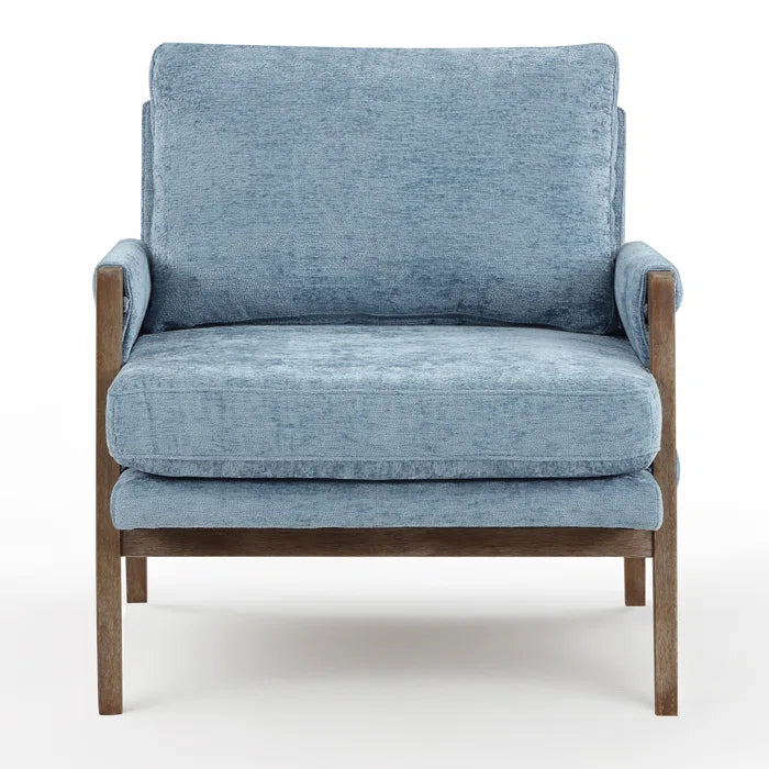 Kerlyun Mid-Century Modern Upholstered Armchair With Wood Frame (Set of 2)