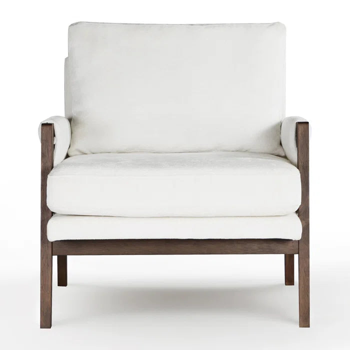Kerlyun Mid-Century Modern Upholstered Armchair With Wood Frame (Set of 2)