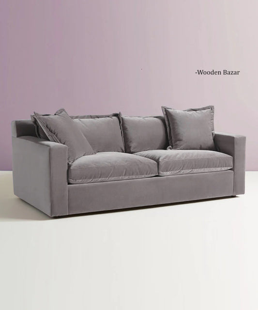 Fluffy Sofa In Grey Color - Wooden Bazar