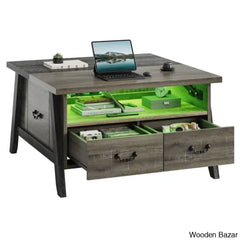 35.4’’ Liftly Top Coffee And Center Table With 2 Storage Drawers