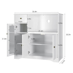 Rubby Kitchen Pantry Food Pantry wih Cupboard and Microwave Cube - Wooden bazar