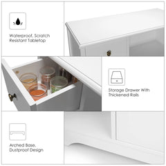 Rubby Kitchen Pantry Food Pantry wih Cupboard and Microwave Cube - Wooden bazar