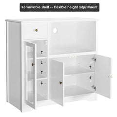 Rubby Kitchen Pantry Food Pantry wih Cupboard and Microwave Cube - Wooden bazar