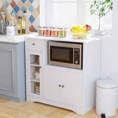 Rubby Kitchen Pantry Food Pantry wih Cupboard and Microwave Cube - Wooden bazar