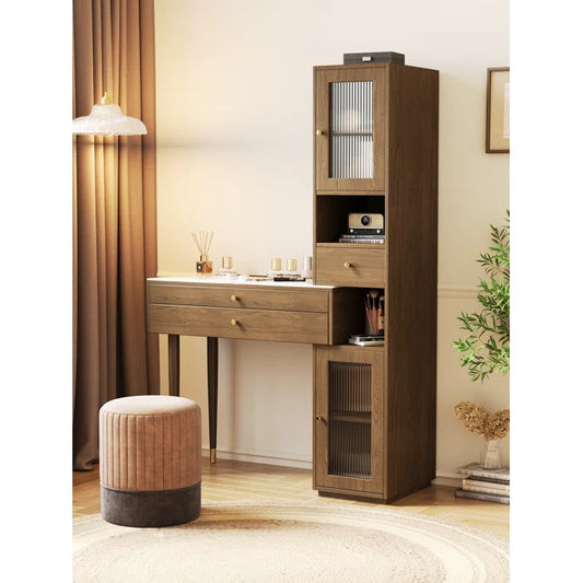 37.4'' Adjustable Makeup Vanity dressing table with stool