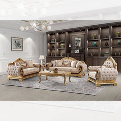 3 - Piece Leather Living Room Set Luxury Sofa Set