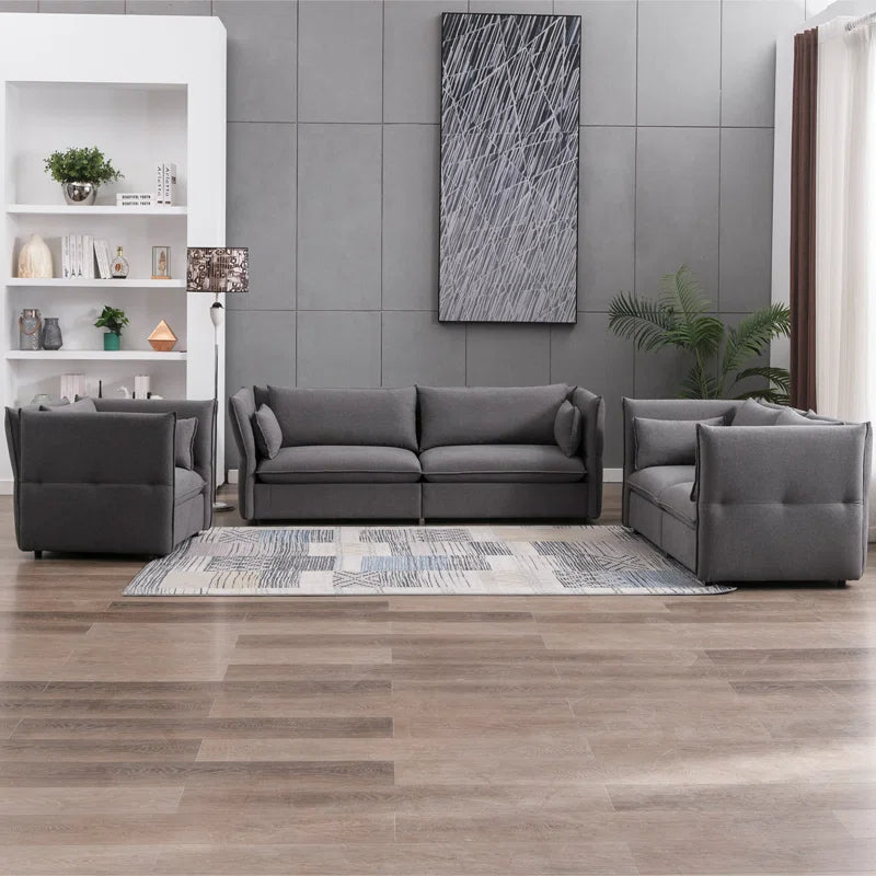 Balus 3 - Piece Living Room Luxury Sofa Set