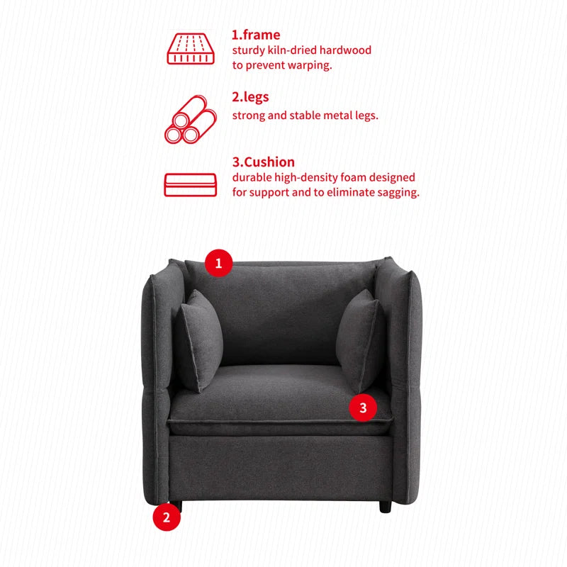 Balus 3 - Piece Living Room Luxury Sofa Set