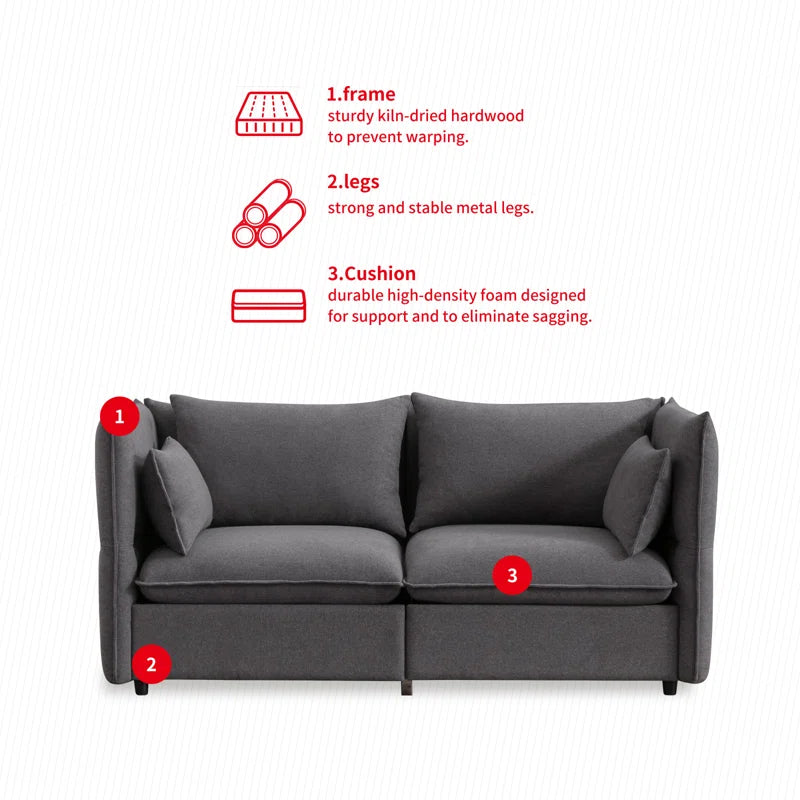Balus 3 - Piece Living Room Luxury Sofa Set