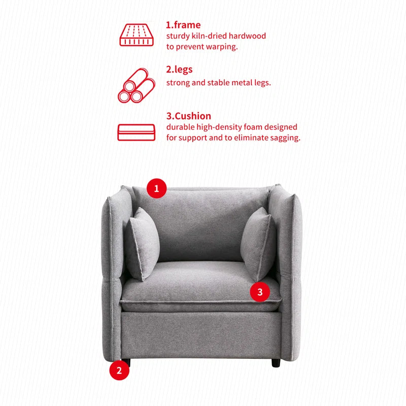 Balus 3 - Piece Living Room Luxury Sofa Set