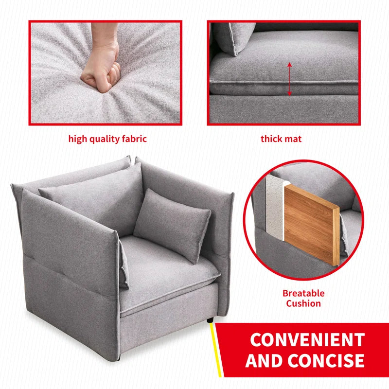 Balus 3 - Piece Living Room Luxury Sofa Set
