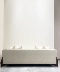 Elegant Linen Off White Couch - Wooden Bazar