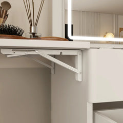 Julet 3 In 1 Vanity Desk With Flip Top Mirror And Foldable Sidetable