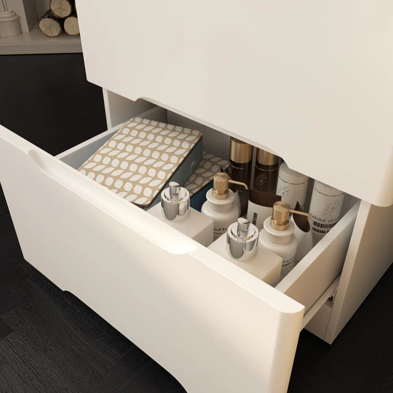 Julet 3 In 1 Vanity Desk With Flip Top Mirror And Foldable Sidetable