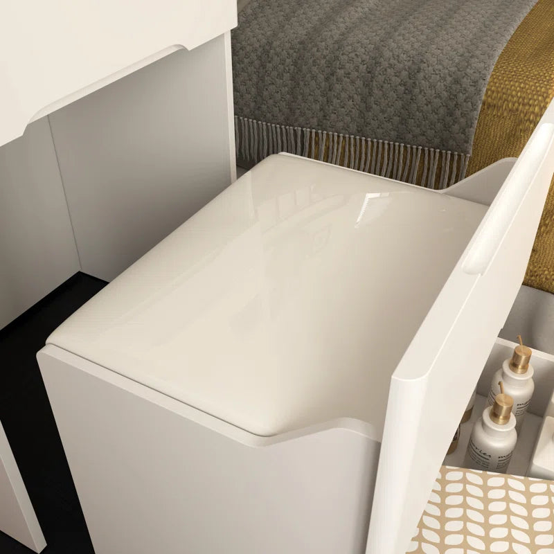 Julet 3 In 1 Vanity Desk With Flip Top Mirror And Foldable Sidetable