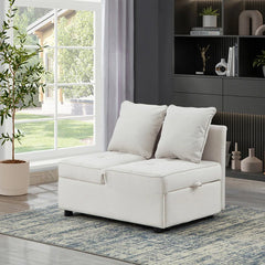 Daefc Four-in-One Convertible Modern Foldable Lounge Chair, Upholstered Recliner Sleeper Sofa Bed