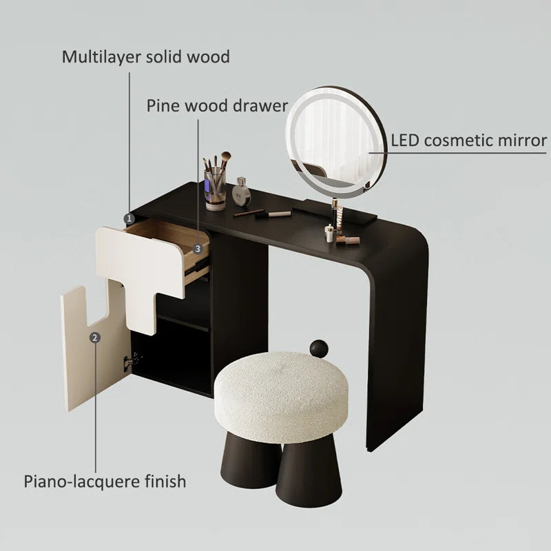 Klored Solid Wood Storage Dressing Table - Wooden bazar