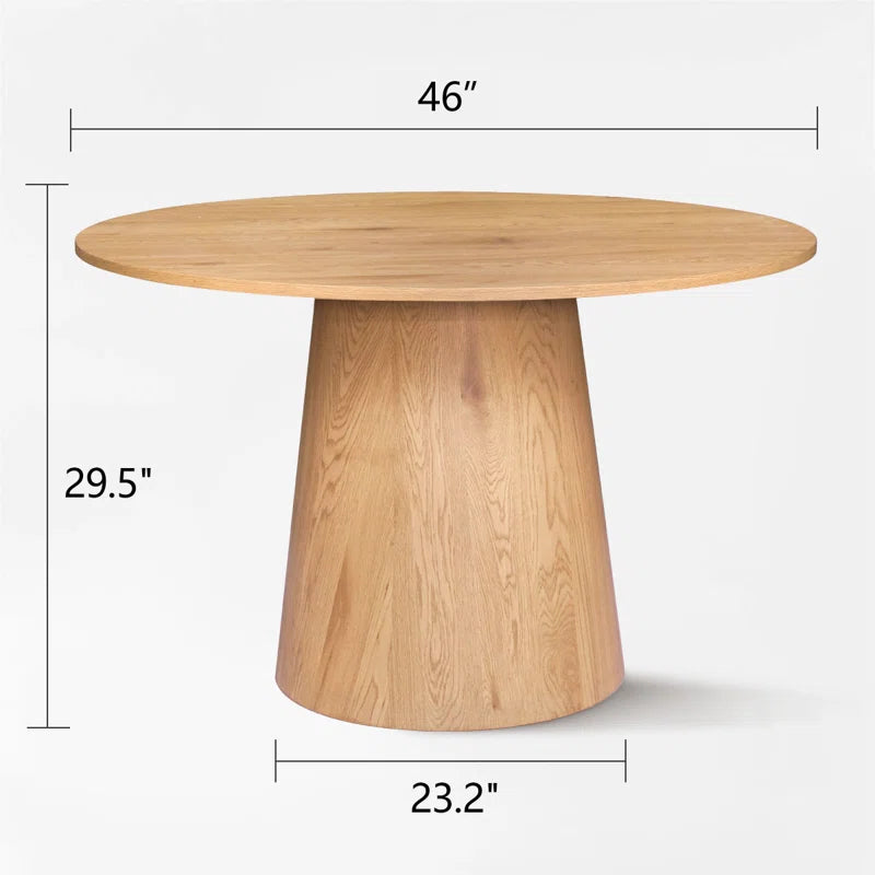 Tivick Round Pedestal Dining Table - Wooden Bazar
