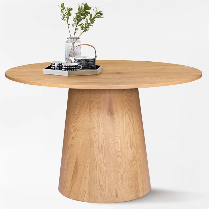 Tivick Round Pedestal Dining Table - Wooden Bazar