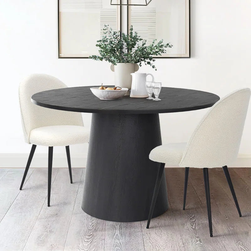 Tivick Round Pedestal Dining Table - Wooden Bazar