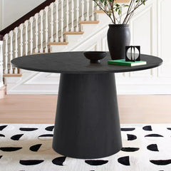 Tivick Round Pedestal Dining Table - Wooden Bazar