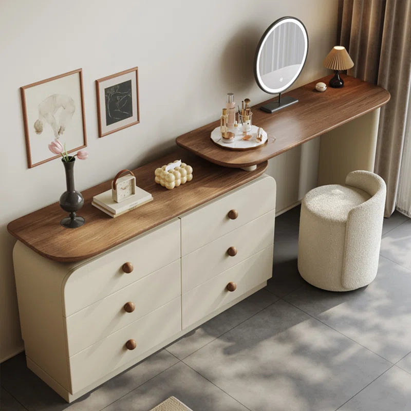 Caxber Modern Minimalist Retractable Dressing Table - Wooden Bazar