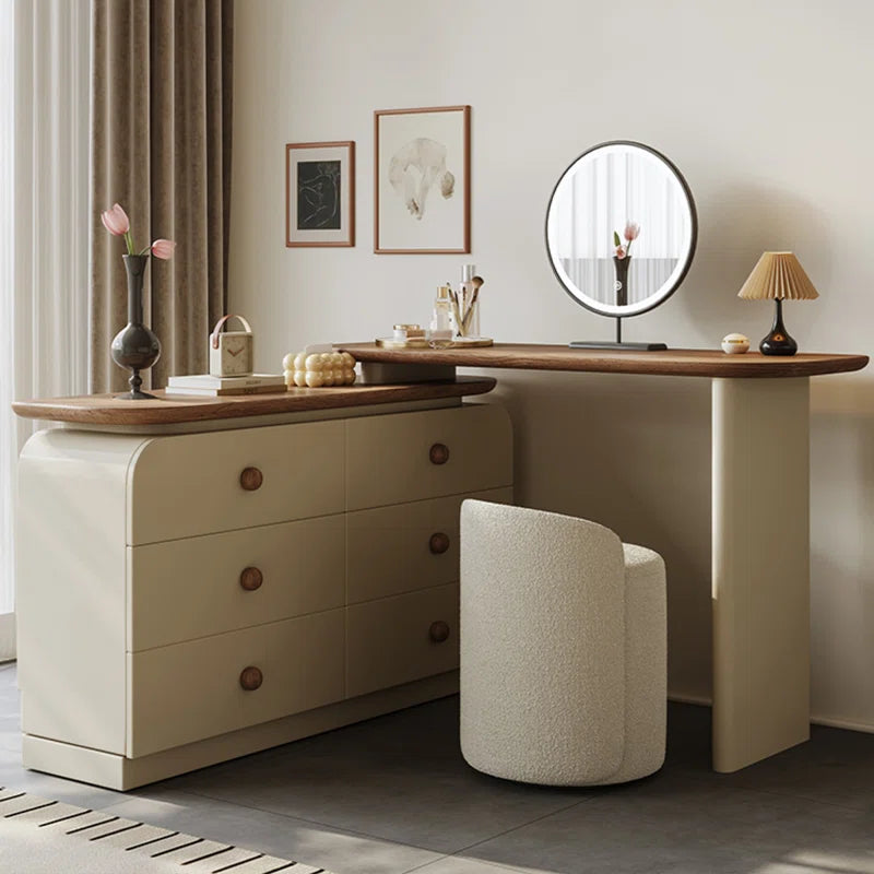 Caxber Modern Minimalist Retractable Dressing Table - Wooden Bazar