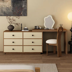 Yanis Brown Solid Wood Dressing Table with Storage - Wooden Bazar