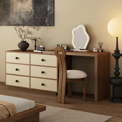 Yanis Brown Solid Wood Dressing Table with Storage - Wooden Bazar